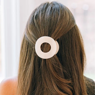 Teleties Flat Circle Hair Clip- Almond Beige
