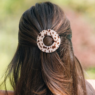 Teleties Flat Circle Hair Clip- Blonde Tortoise