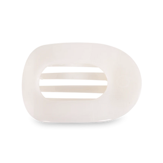 Teleties Flat Round Hair Clip- Coconut White