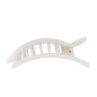 Teleties Flat Rectangle Hair Clip- Coconut White