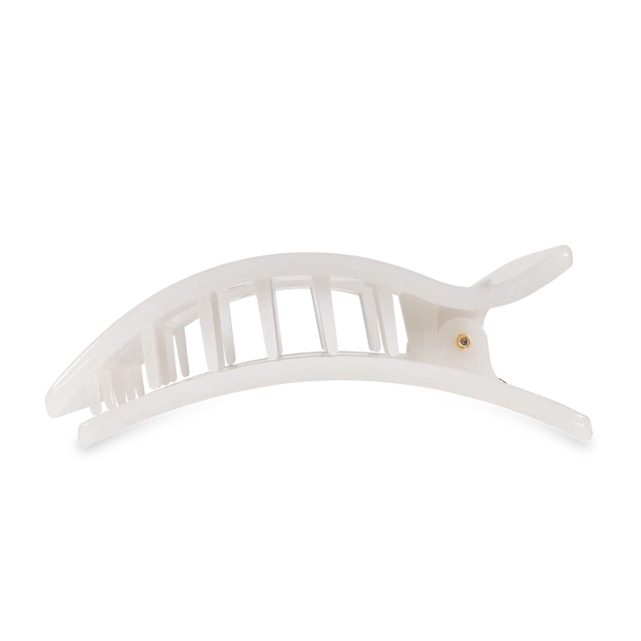 Teleties Flat Rectangle Hair Clip- Coconut White
