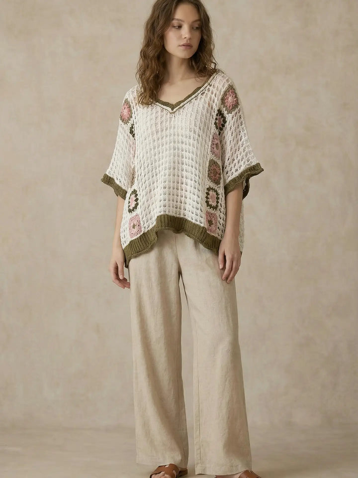 Crochet Oversized Open Sweater