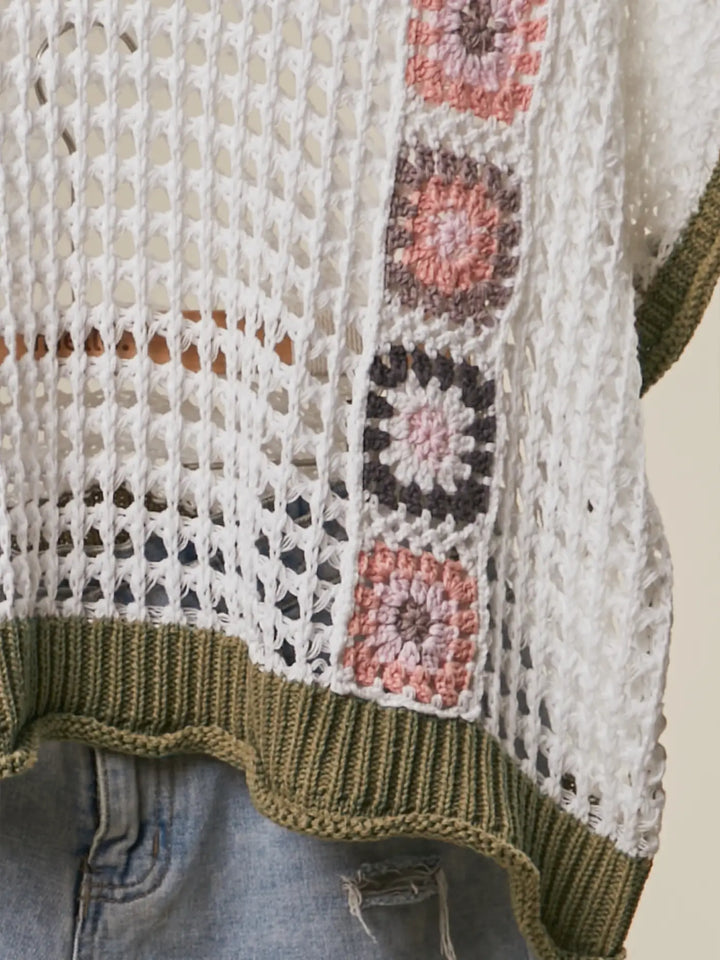 Crochet Oversized Open Sweater