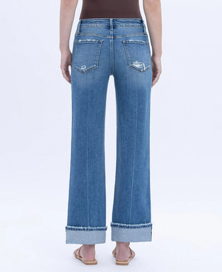 Lovervet Mid Rise Cuffed Ankle Slim Wide
