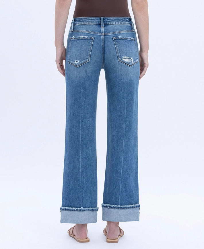 Lovervet Mid Rise Cuffed Ankle Slim Wide