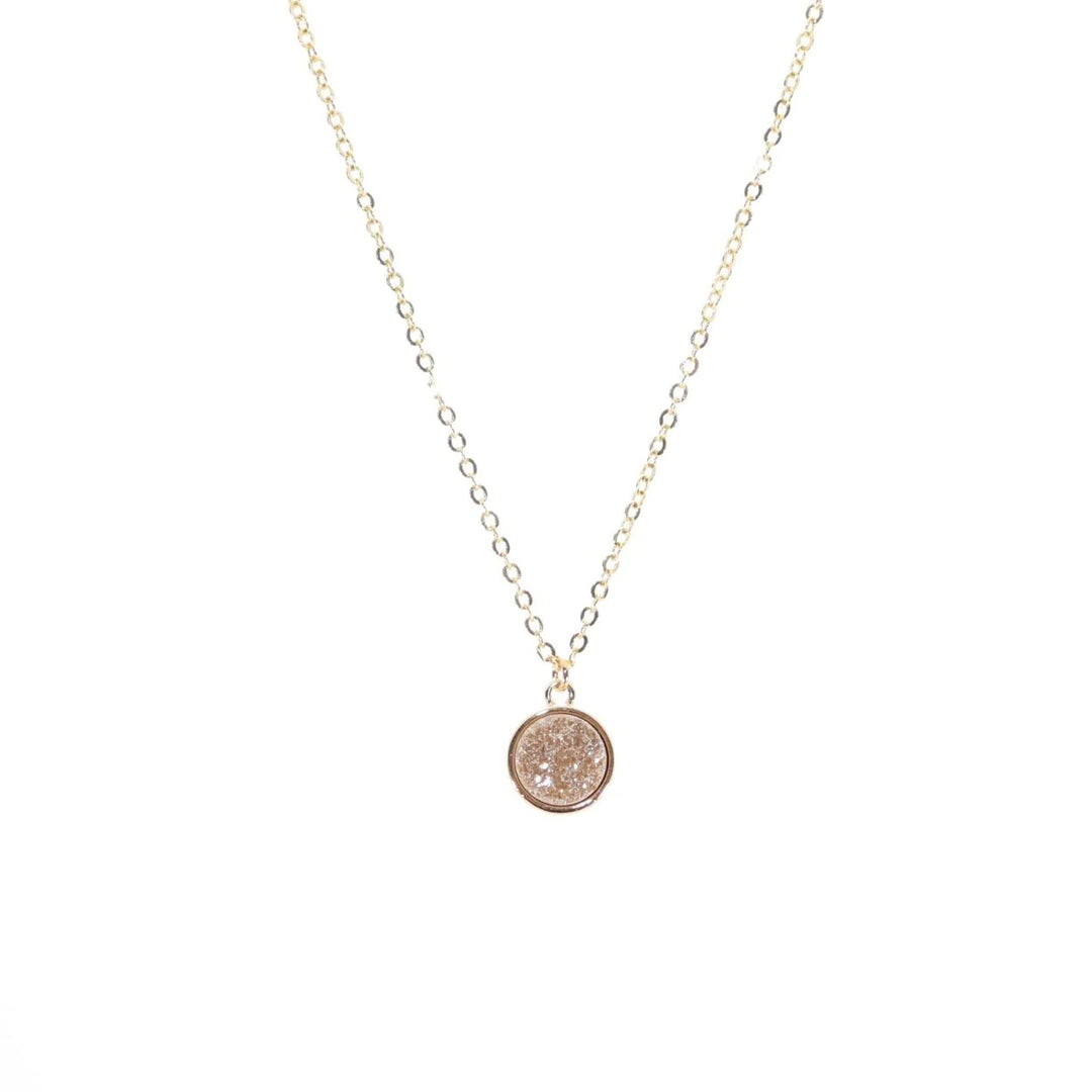 Druzy Craze Necklace in Blush