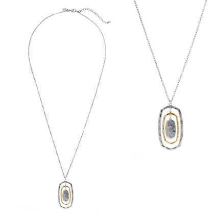 Silver chain with silver and gold pendant