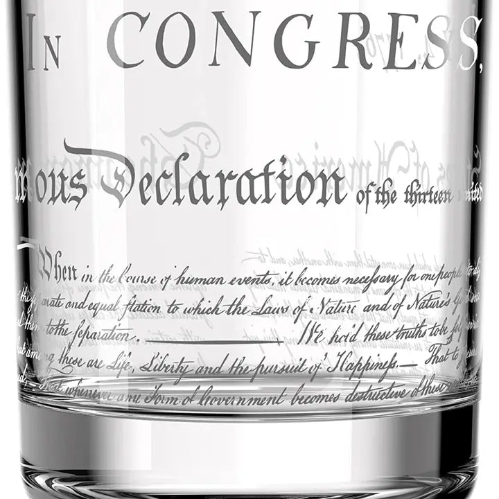 Declaration of Independence Whiskey Glass - 12 oz