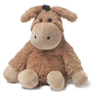 Plush donkey toy on a white background