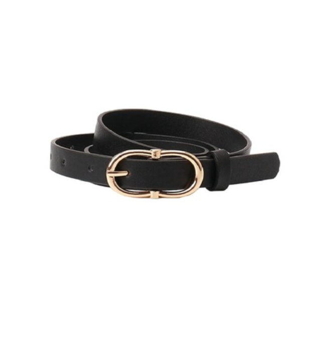 Black belt with gold buckle