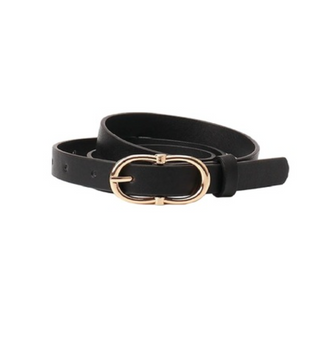 Black belt with gold buckle