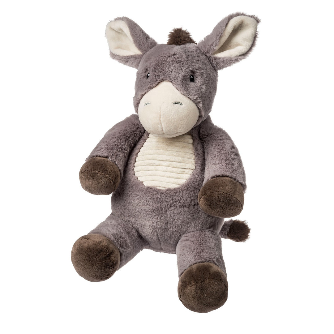 Plush donkey toy on a white background