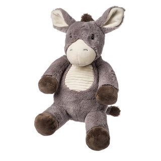 Plush donkey toy on a white background
