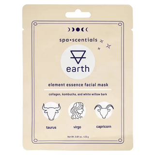 face mask packet with earth element zodiac sign design