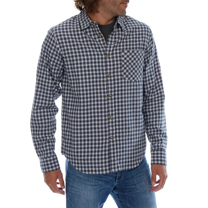 Easton Flannel Shirt in Navy Blue