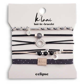 eclipse themed sewt of 5 hair ties by k'lani