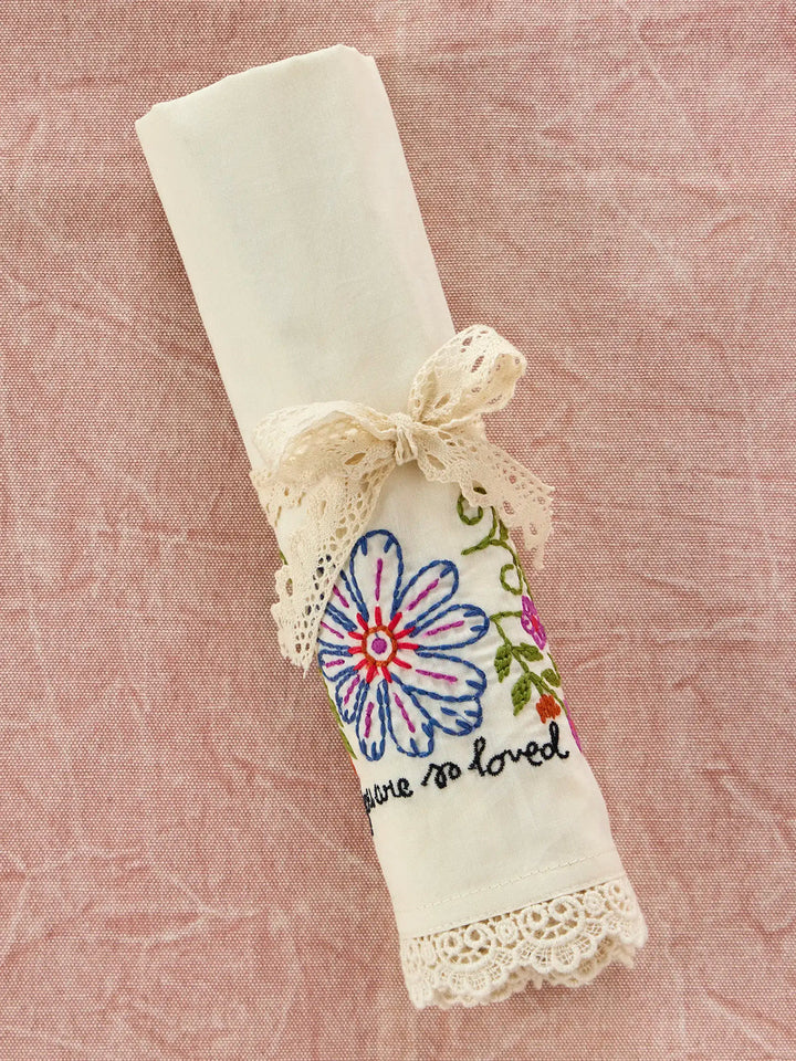 Embroidered Cotton Givable Pillowcase - So Loved
