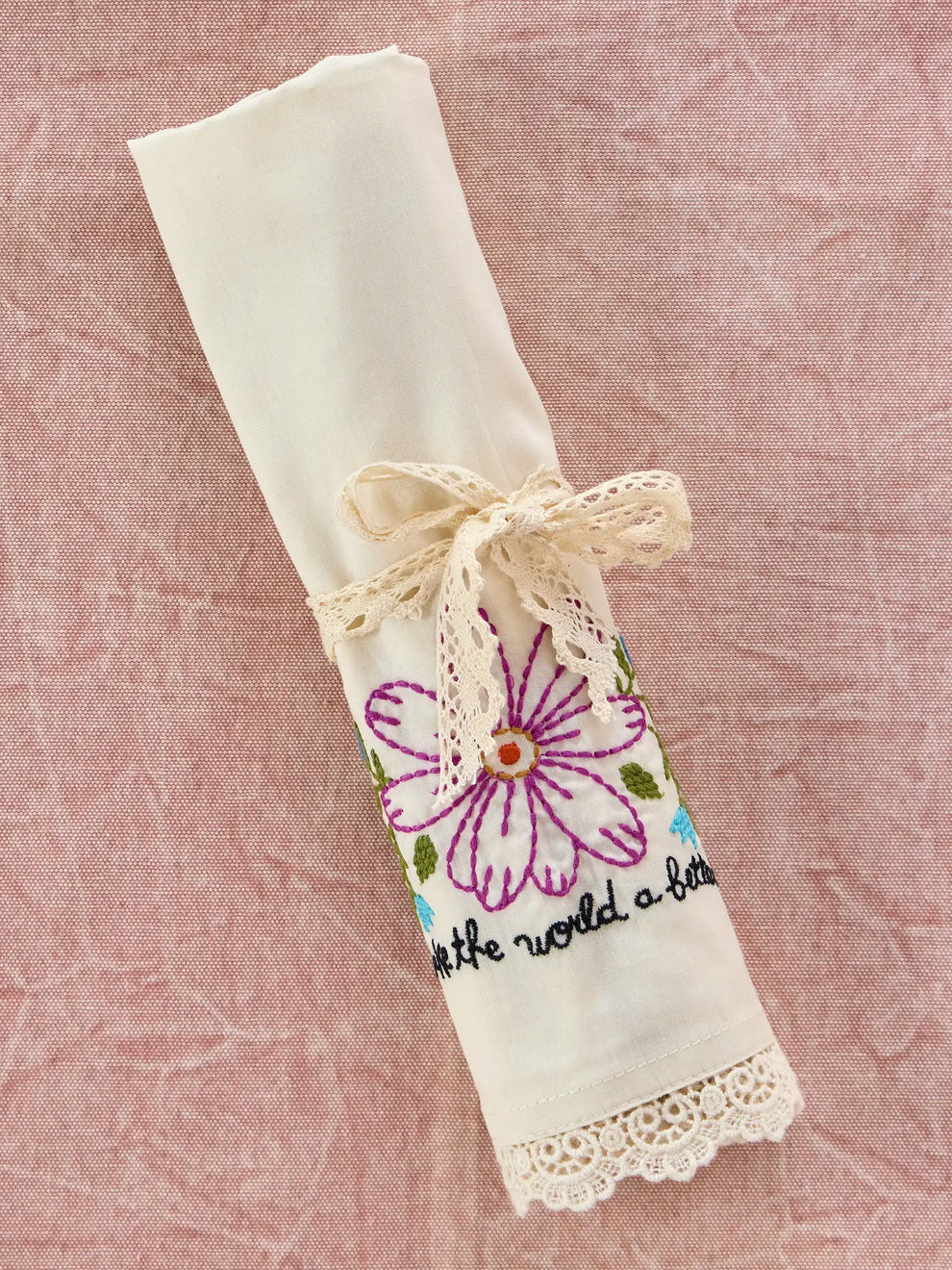 Embroidered Cotton Givable Pillowcase - World Better