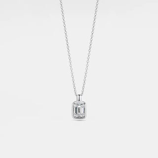 Emerald-Cut 1.0 ct Moissanite Sterling Silver Necklace