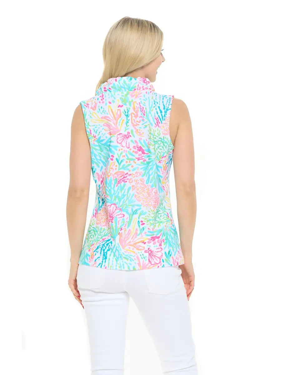 Evelyn Sleeveless Abstract Print UPF 50+ Top