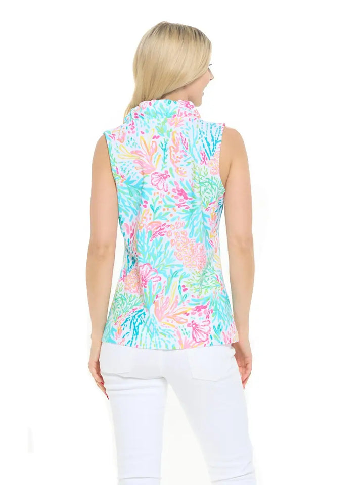 Evelyn Sleeveless Abstract Print UPF 50+ Top