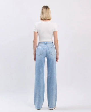 Flying Monkey High Rise Wide Leg Distressed Jeans