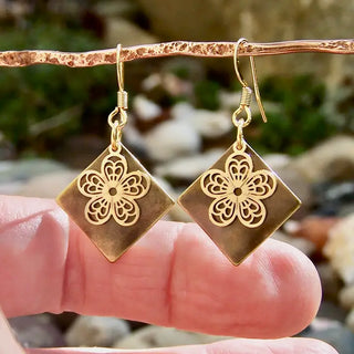 Fairy Garden Gold Delica Diamond Earrings
