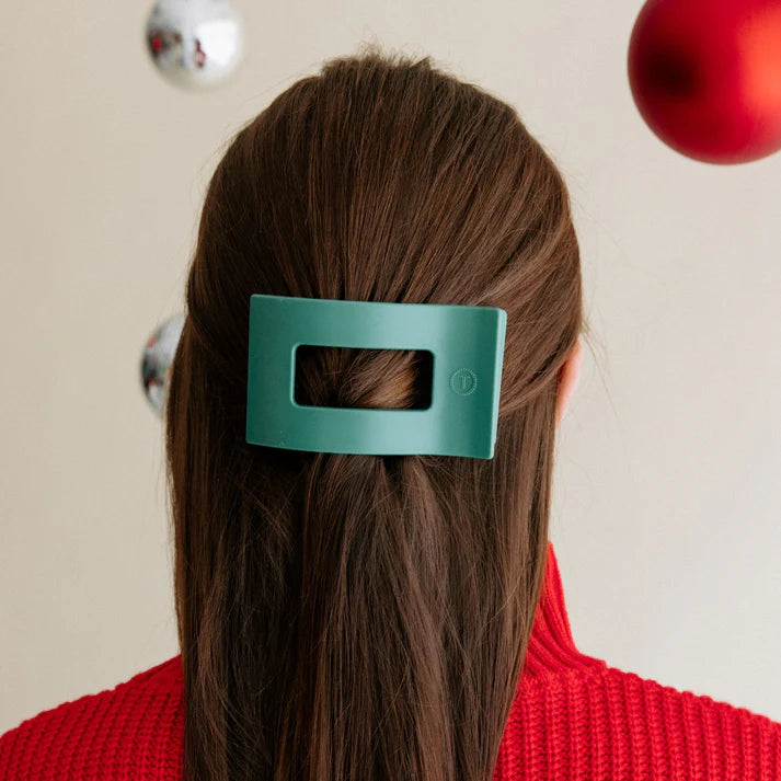 Teleties Flat Rectangle Hair Clip- Fir Real
