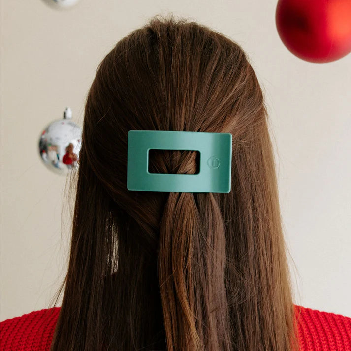 Teleties Flat Rectangle Hair Clip- Fir Real