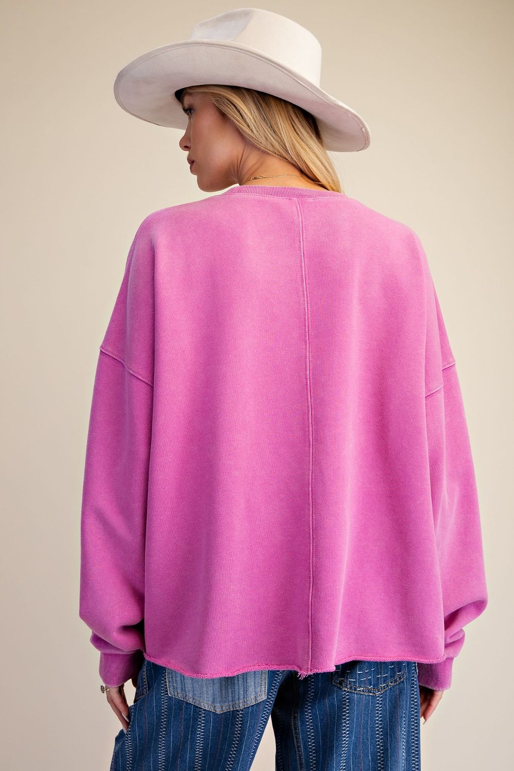 Floral Patch Washed Cotton Terry Pullover