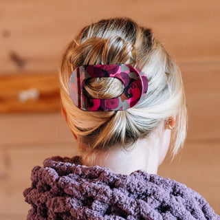 Teleties Flat Round Hair Clip- Garden Glam