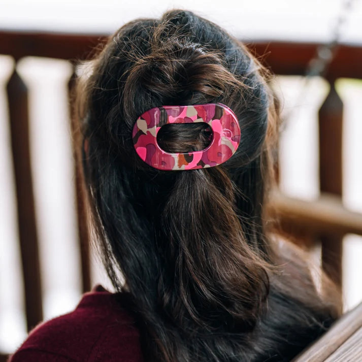 Teleties Flat Round Hair Clip- Garden Glam