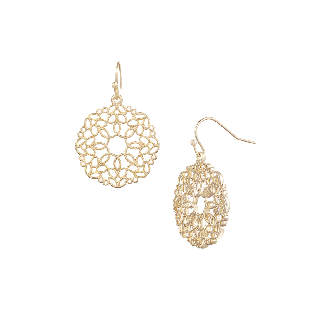 gold filigree dangle earrings