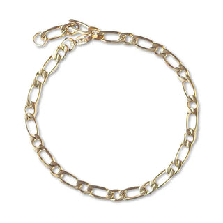 Gold chain bracelet on a white background