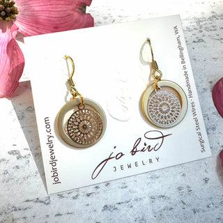Gold Mandala Hoop Earrings