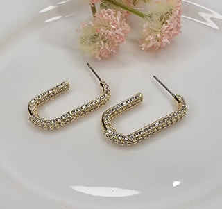 Gold Oval Earrings