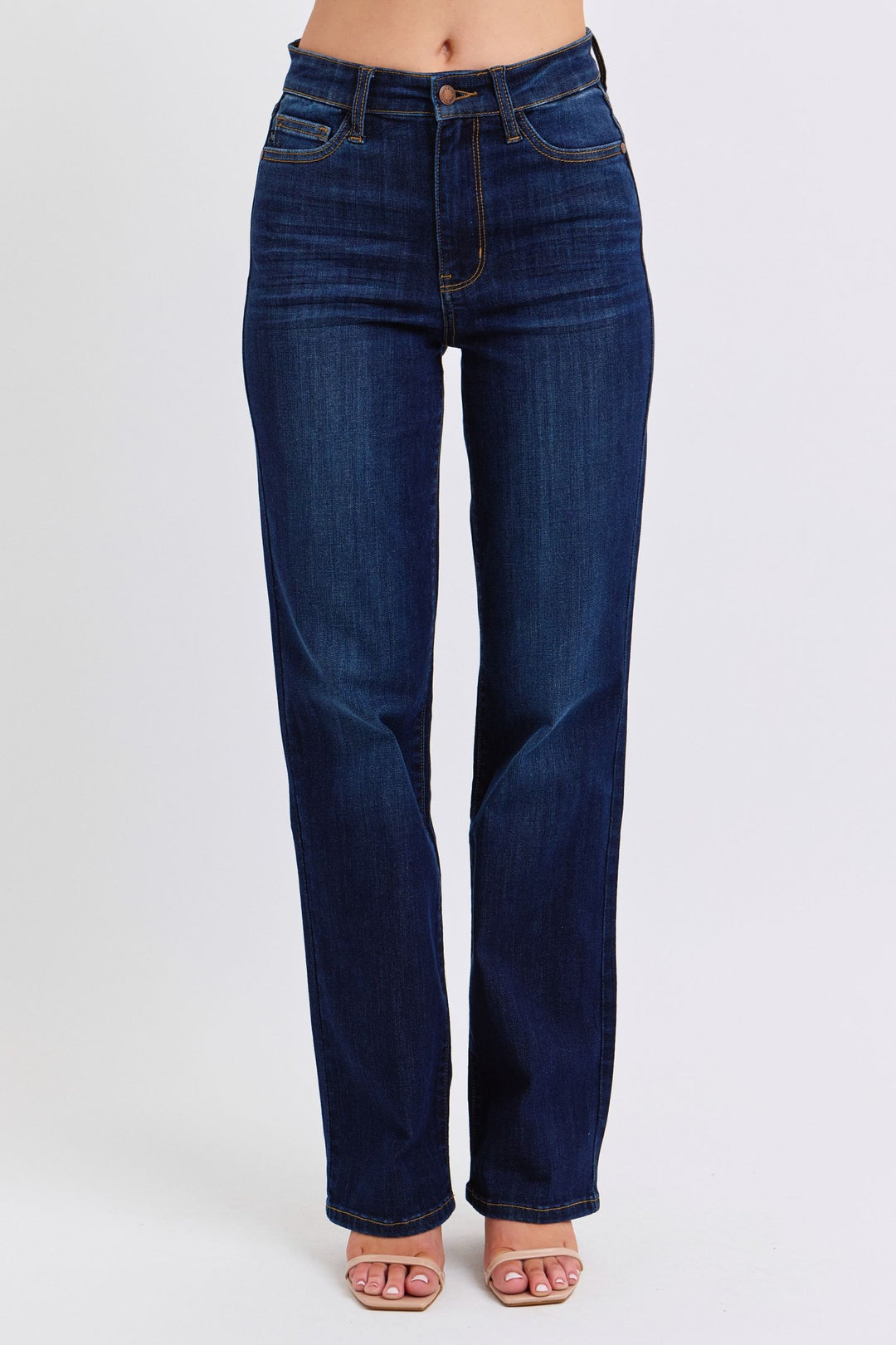 Blue jeans on a white background