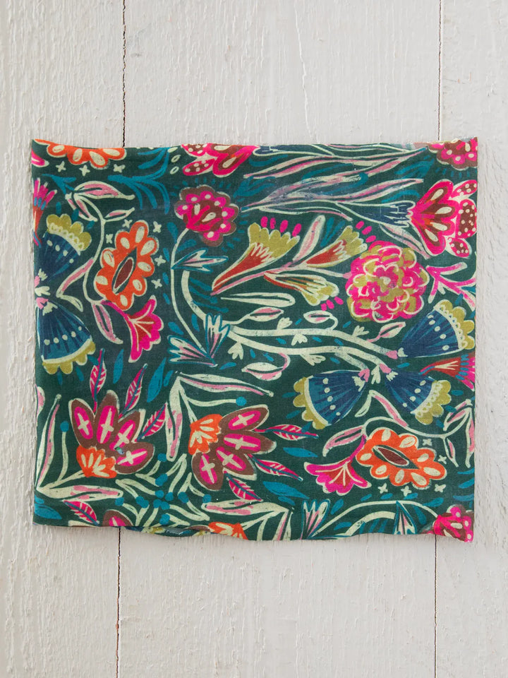 Half Boho Bandeau Headband in Green Painterly Vines