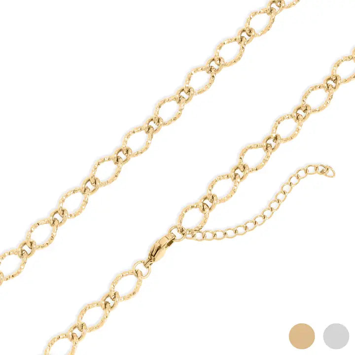 Hammered Gold Necklace-18" Charm Bar Necklace