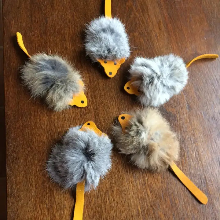 Cat Toys - Rabbit Fur and Feathers