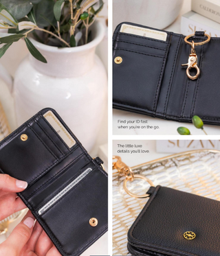 Vegan Leather ID Wallet in Black