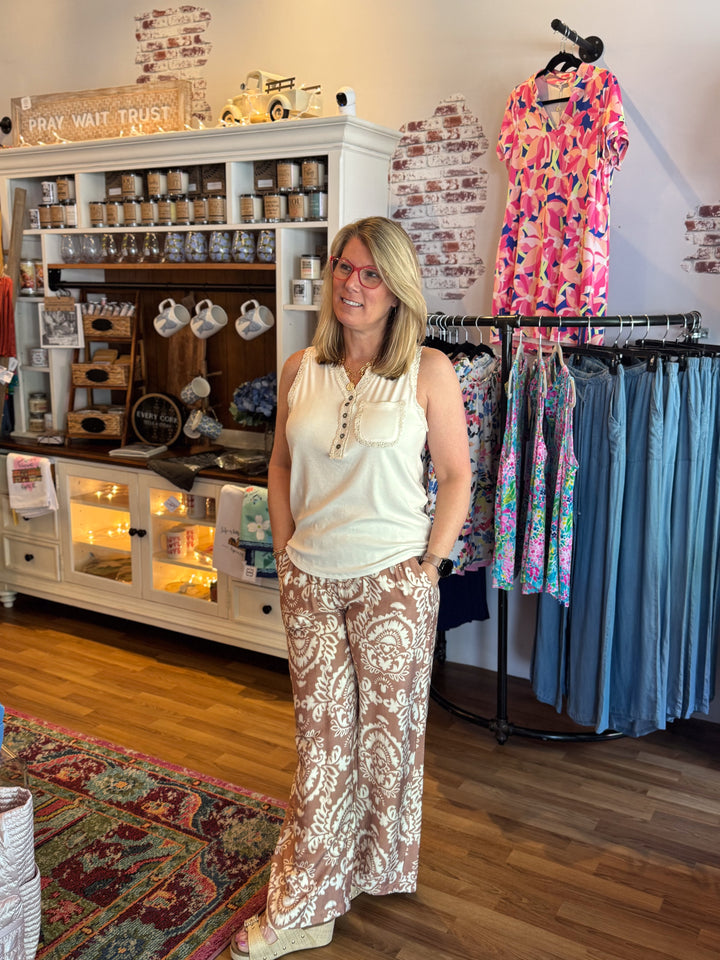 Woven Paisley Pants