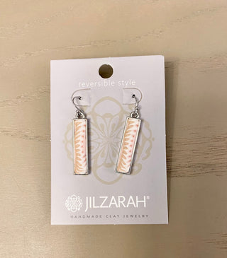Silver Pink Salt Reversible Handmade Clay Earrings
