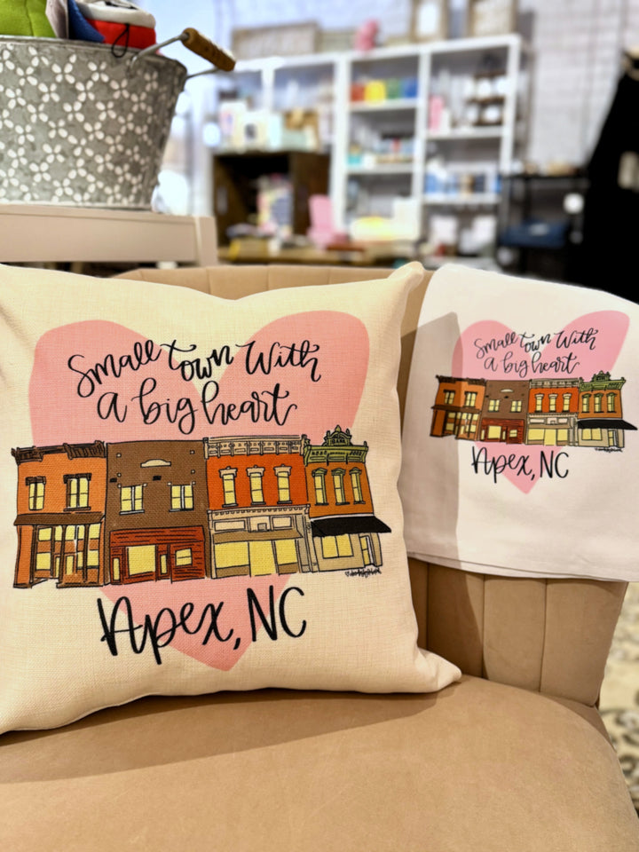 Small Town with a Big Heart Apex, NC Tea Towel