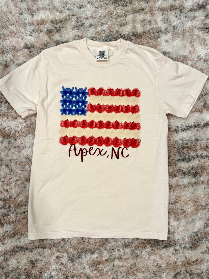 Flowers and Flag Apex, NC T-Shirt
