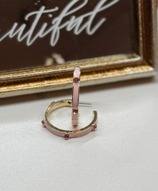 Show Me The Color! Pink Enamel Earrings