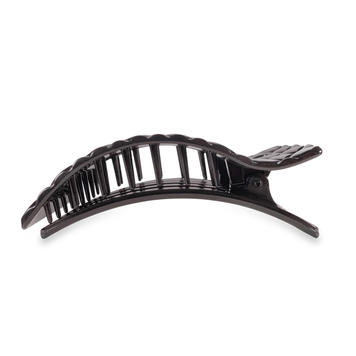 Teleties Flat Rectangle Hair Clip-Jet Black Quilted