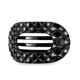 black quilted flat hair clip