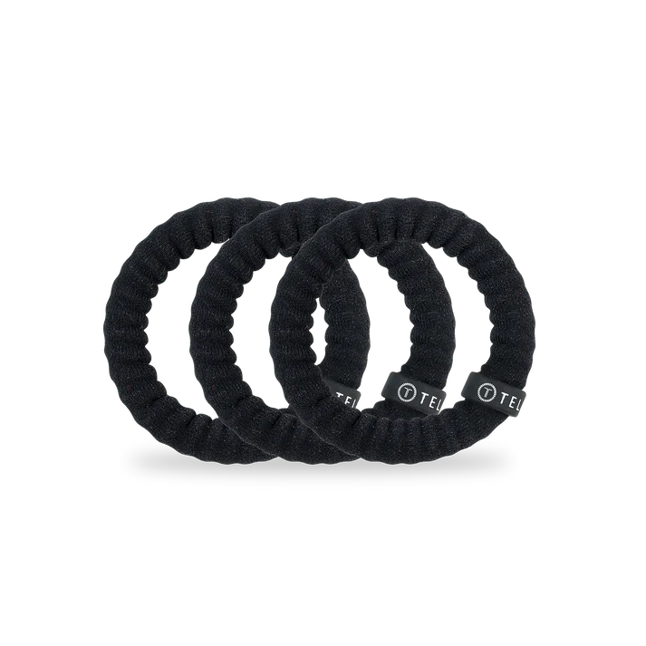 Small Nylon Hair Ties- Jet Black