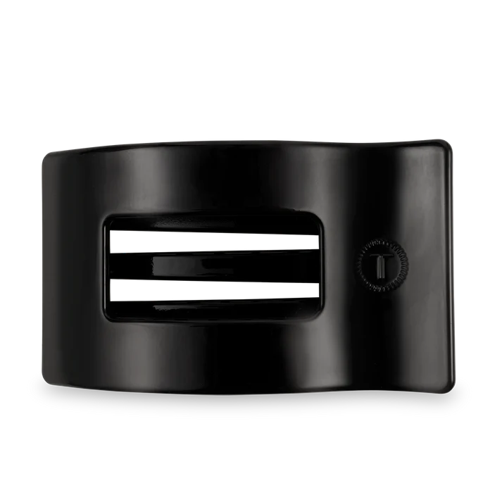 Black flat rectangle hair clip